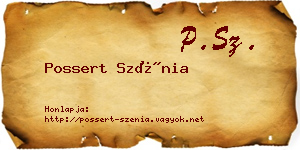 Possert Szénia névjegykártya